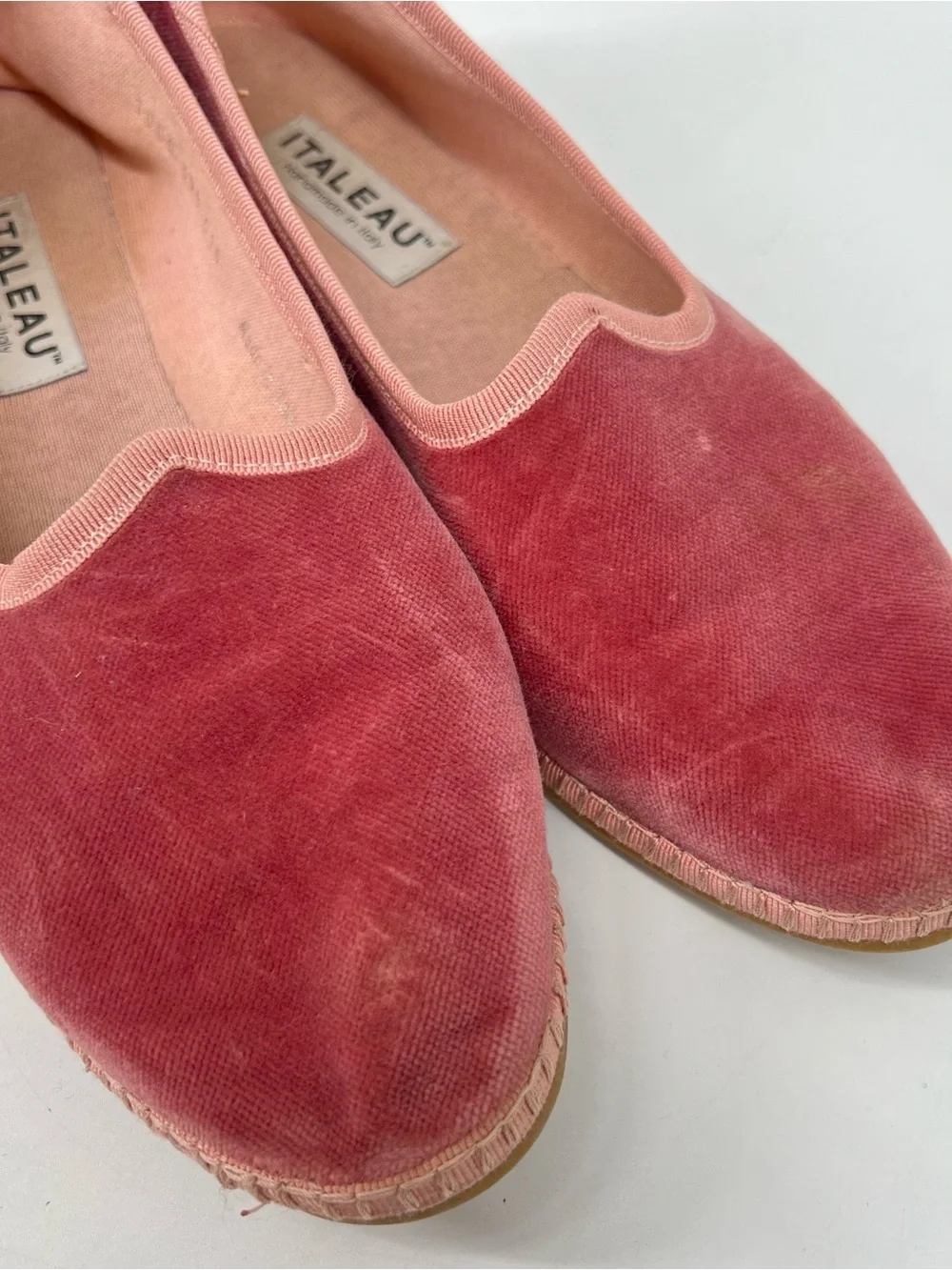 ITALEAU Allegra Velvet‎ Flats Women's Size 39.5 US 9 Handmade in Italy Comfort